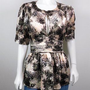 Vertigo Paris Tie Empire Waist Blouse L  (3225)